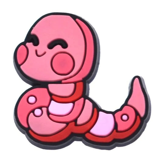 Pink Worm Shoe Charm