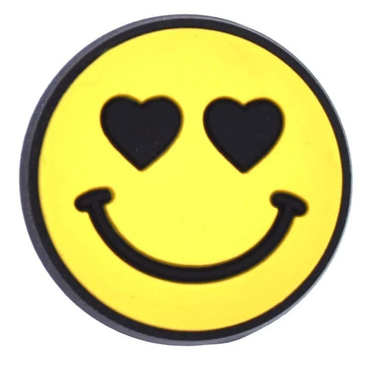 Smiley Heart Eyes Yellow Emoji Shoe Charm