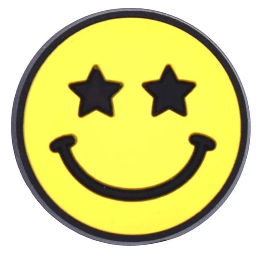 Smiley Star Eyes Yellow Emoji Shoe Charm