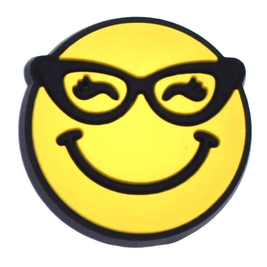 Smiley Glasses Yellow Emoji Shoe Charm