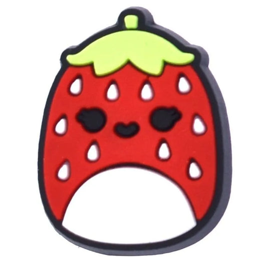Strawberry Face Fruit Squishmallow Shoe Charm