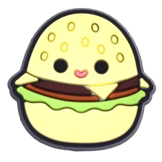 Burger Bun Face Squishmallow Shoe Charm