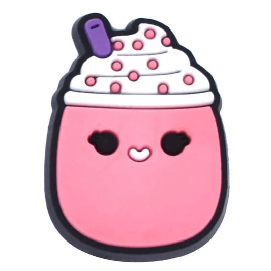 Milk Shake Face Squishmallow Shoe Charm