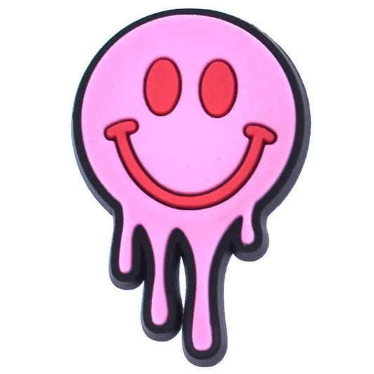 Smiley Big Eyes Pink Melting Face Dripping Emoji Shoe Charm