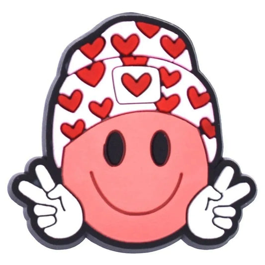 Smiley Turban Heart Light Brown Emoji Shoe Charm