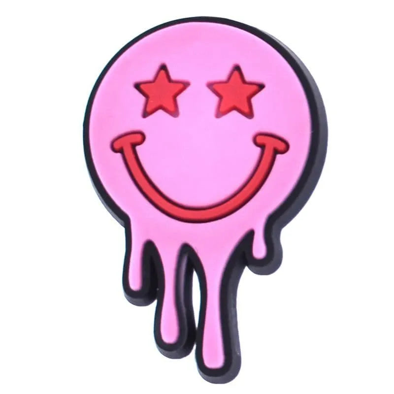 Smiley Starry Eyes Pink Melting Face Dripping Emoji Emoji Shoe Charm