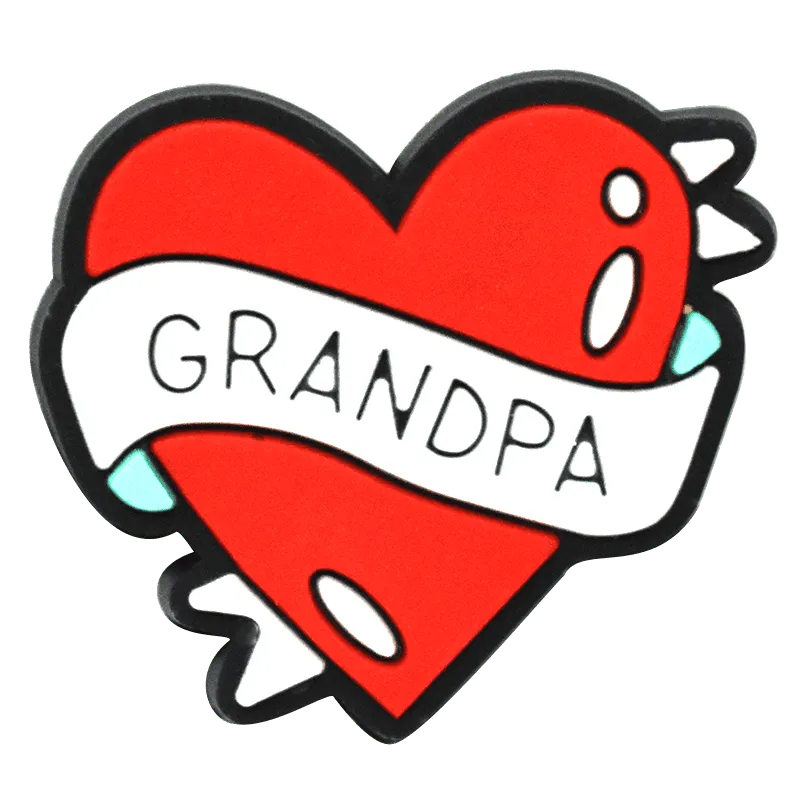 Red Heart Sash Grandpa Shoe Charm