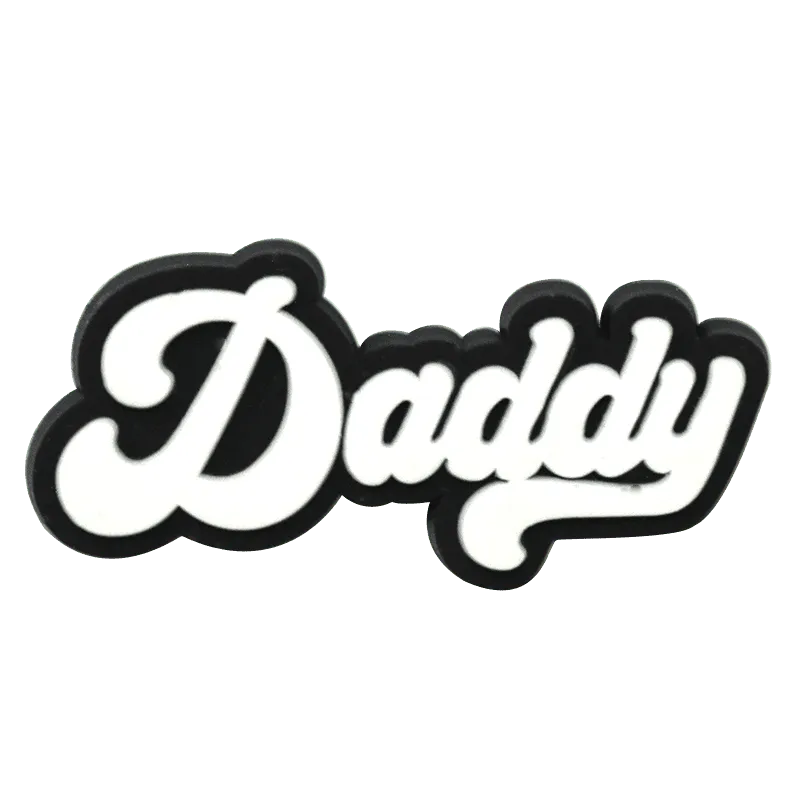 Daddy White On Black Sign Logo Shoe Charm – The Shoe Charm Shop