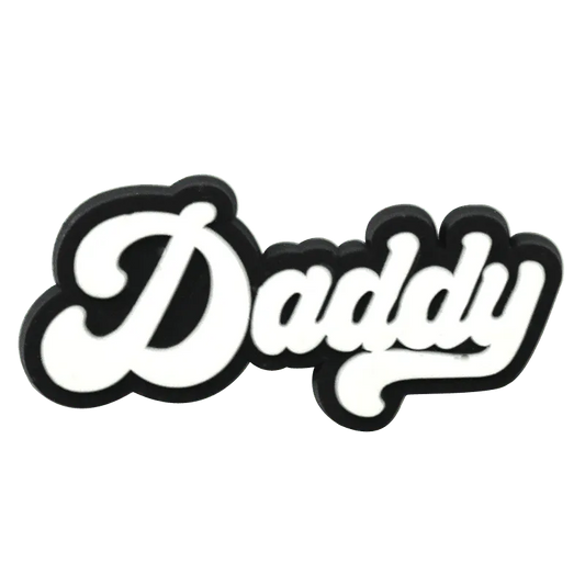 Daddy White On Black Sign Logo Shoe Charm