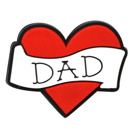 Red Heart Sash Dad Shoe Charm