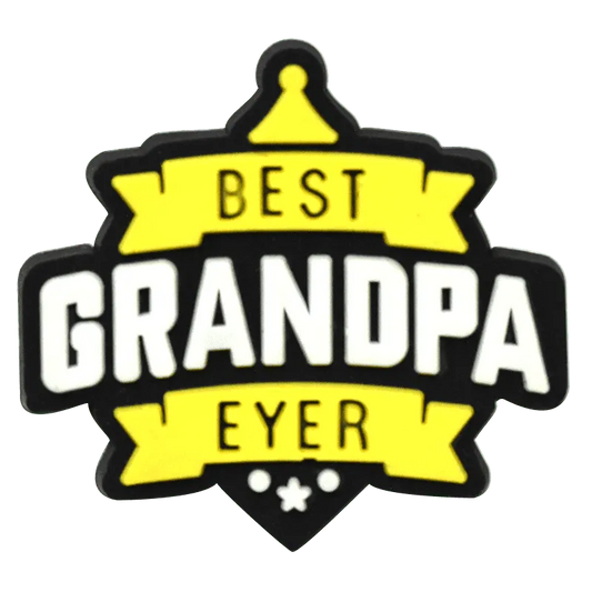Best Grandpa Ever Badge Sign Logo Shoe Charm