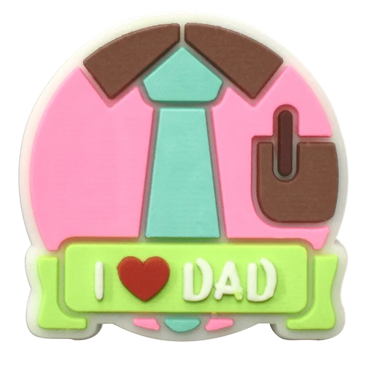 Dressed Up I Love Dad Badge Sign Logo Shoe Charm