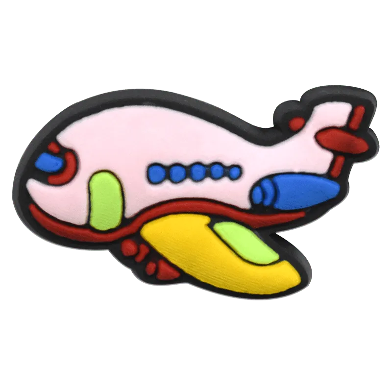 Pink Jumbo Aircraft Shoe Charm