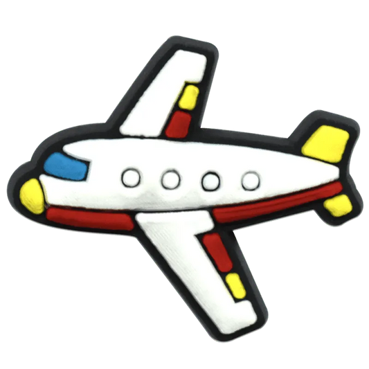 Red Stripe Jet Plane Aircraft Shoe Charm