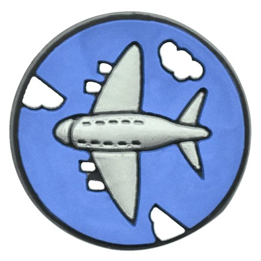 Through The Blue Sky Aircraft Shoe Charm