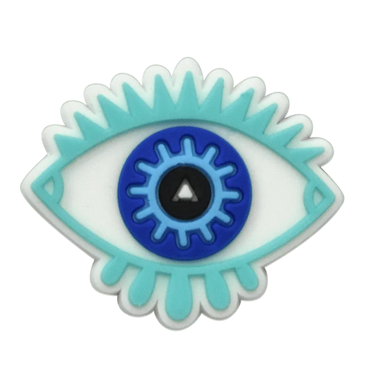 Oval Sky/Blue Evil Eye Shoe Charm