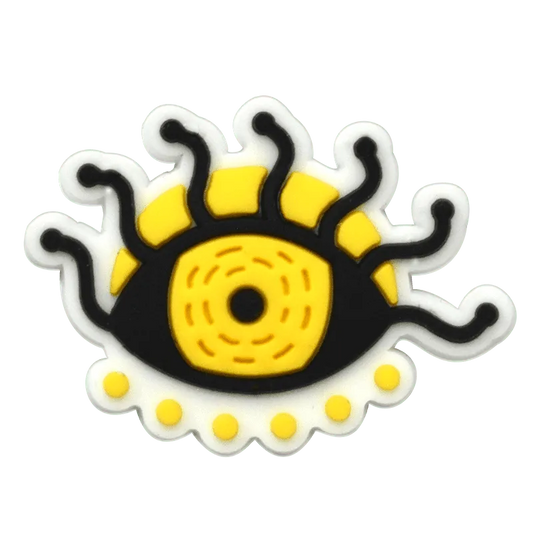 Oval Black/Yellow Spider Legs Evil Eye Shoe Charm