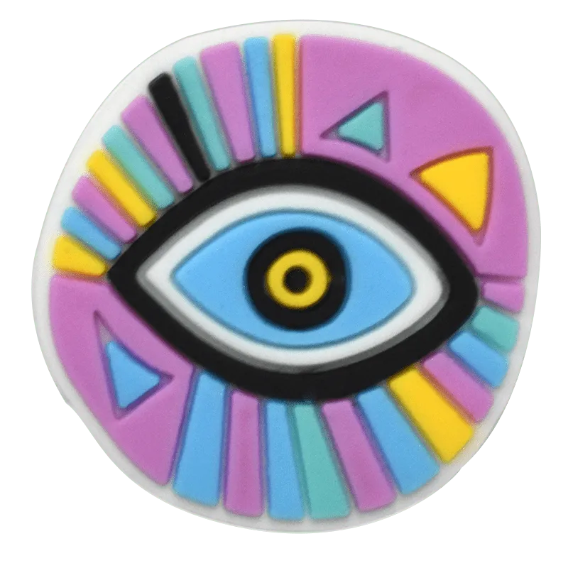 Round Pink/Blue Evil Eye Shoe Charm