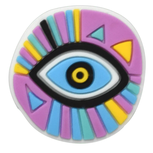 Round Pink/Blue Evil Eye Shoe Charm