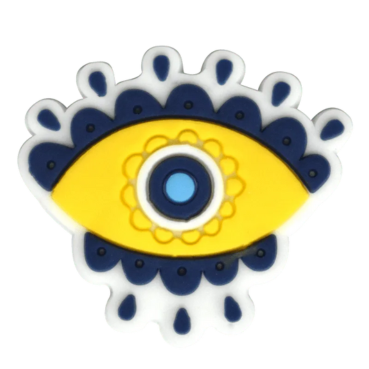 Oval Blue/Yellow With Drops Evil Eye Shoe Charm