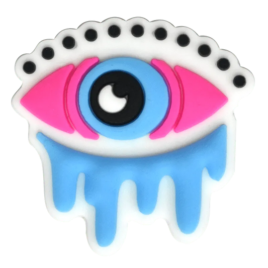Oval Pink/Blue With Tearsevil Eye Shoe Charm