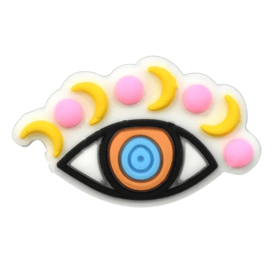 Oval Fawn/Blue With Sun & Moon Evil Eye Shoe Charm