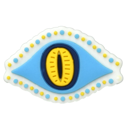 Oval Sky/Yellow Slot Eye Evil Eye Shoe Charm