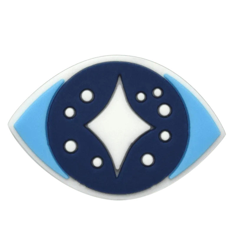 Oval Blue/Blue Spots Evil Eye Shoe Charm