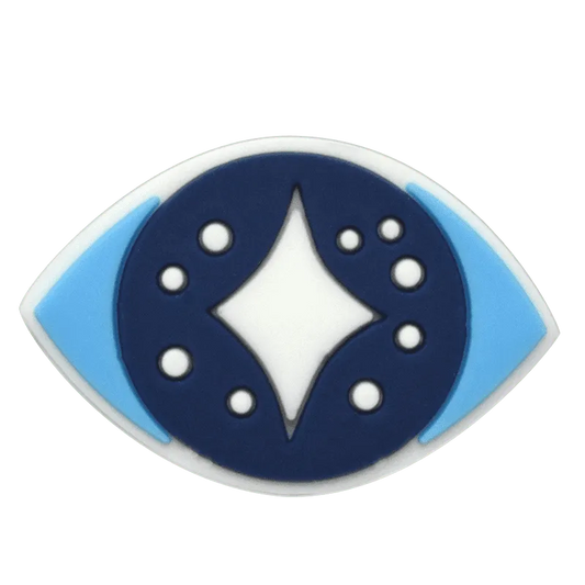 Oval Blue/Blue Spots Evil Eye Shoe Charm
