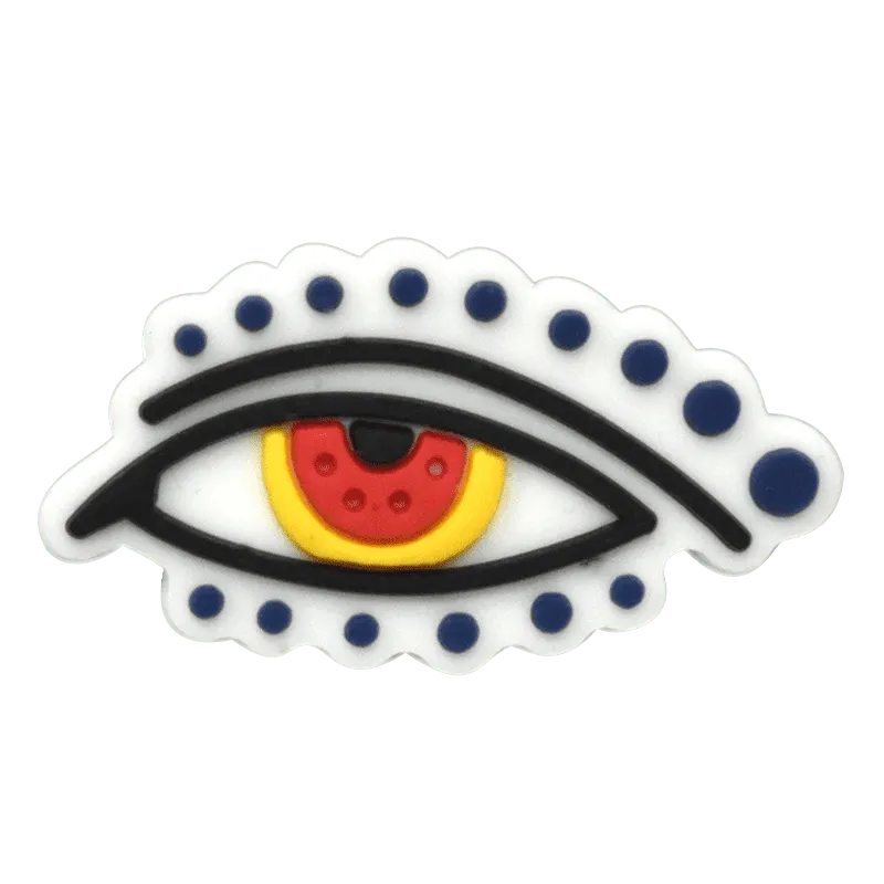 Oval Red/Yellow With Spots Evil Eye Shoe Charm