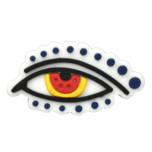 Oval Red/Yellow With Spots Evil Eye Shoe Charm