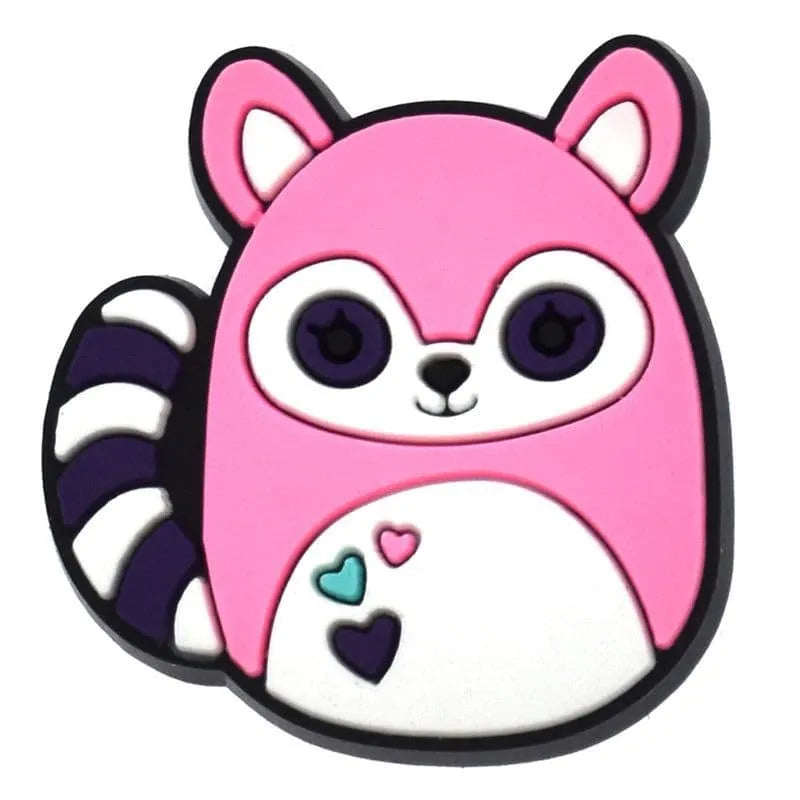Pink Cat With Hearts Shoe Charm