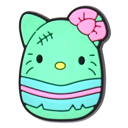 Green Pink Bow Squishmallow Shoe Charm