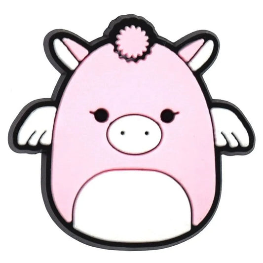 Pink Flying Pig Squishmallow Shoe Charm