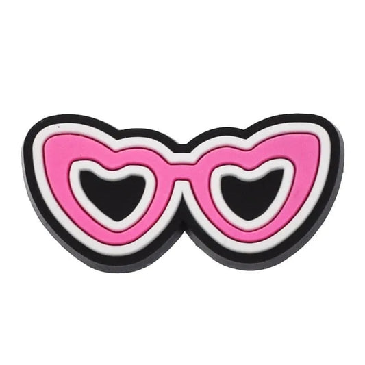 Pink Heart Glasses For Shoe Charm