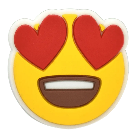 Smiley big heart eyes yellow Emoji shoe charm