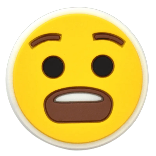 Smiley Shocked Yellow Emoji Shoe Charm