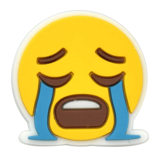 Smiley Tears Aflow Yellow Emoji Shoe Charm