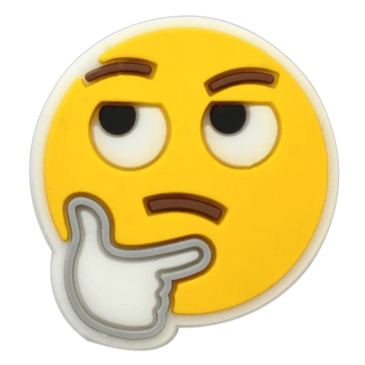 Smiley Let Me Think Yellow Emoji Shoe Charm