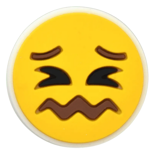Smiley Thunder Frown Yellow Emoji Shoe Charm