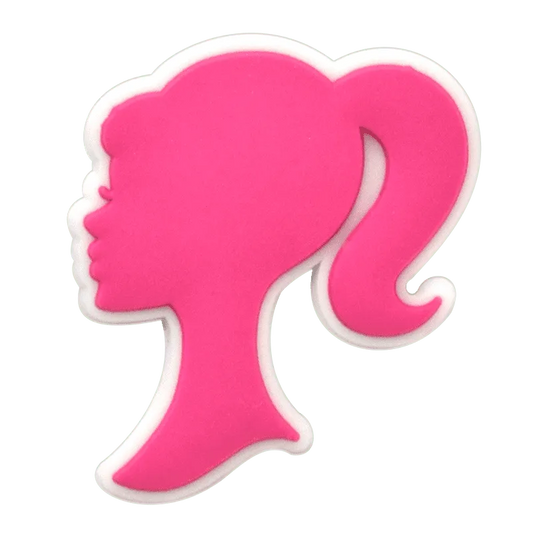 Pink Head Silouhette Barbie Shoe Charm