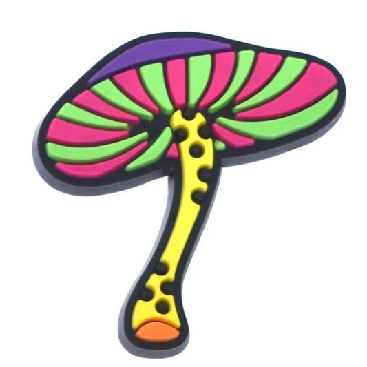 Stripes Mushroom Shoe Charm