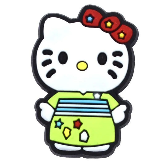 Kitty Lime Kimono Stars Miss Kitty Shoe Charm