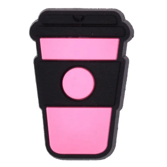 Takeaway Coffee Cup Pink Charm Shoe Charm