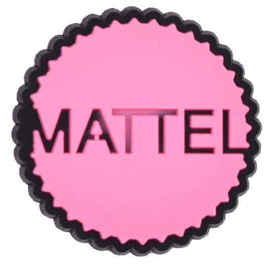 Mattel Badge Logo Sign Pink Charm Shoe Charm