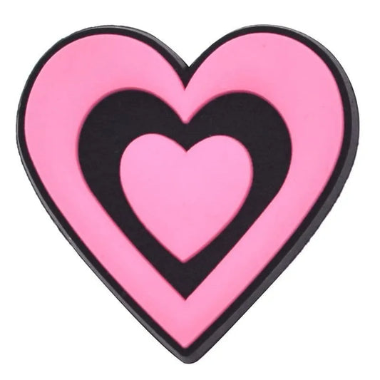 Heart in a heart Pink Charm shoe charm
