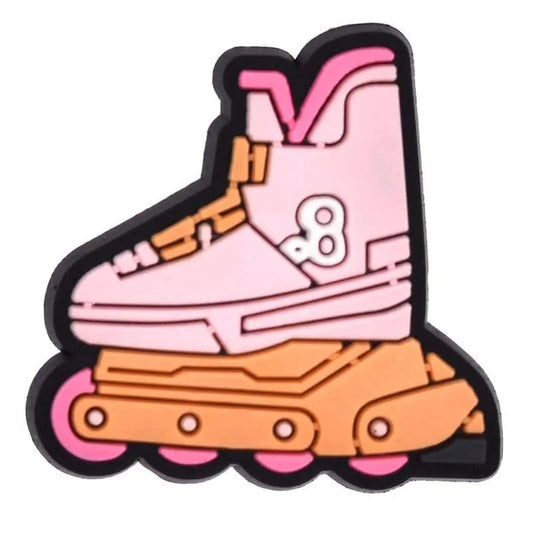 In Line Roller Boot Pink Charm Shoe Charm