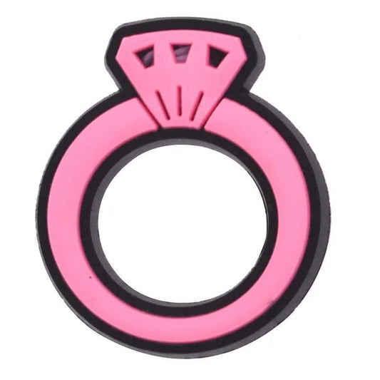 Diamond Ring Pink Charm Shoe Charm
