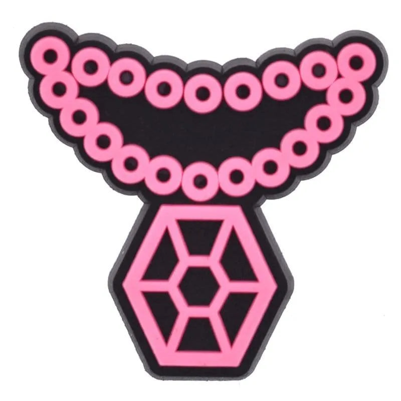 Pentagon Pendant Necklace Pink Charm Shoe Charm