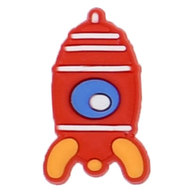 Cartoon Rocket Shoe Charm